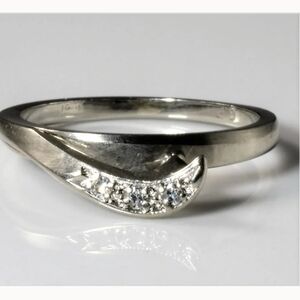 Vintage 14K White Gold & Single Cut Diamonds Ring